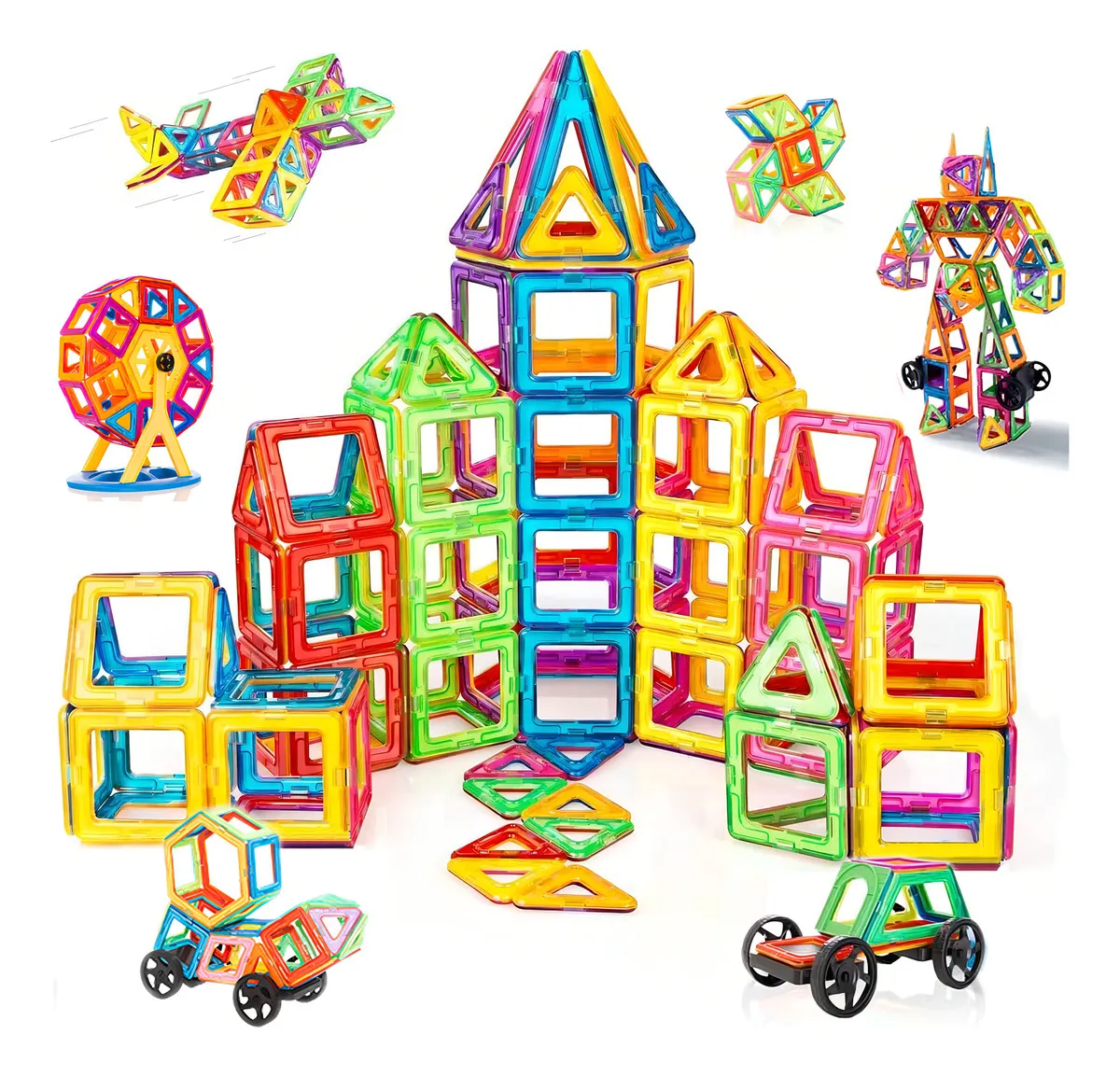 Blocos Magnéticos Educativos – 152 peças